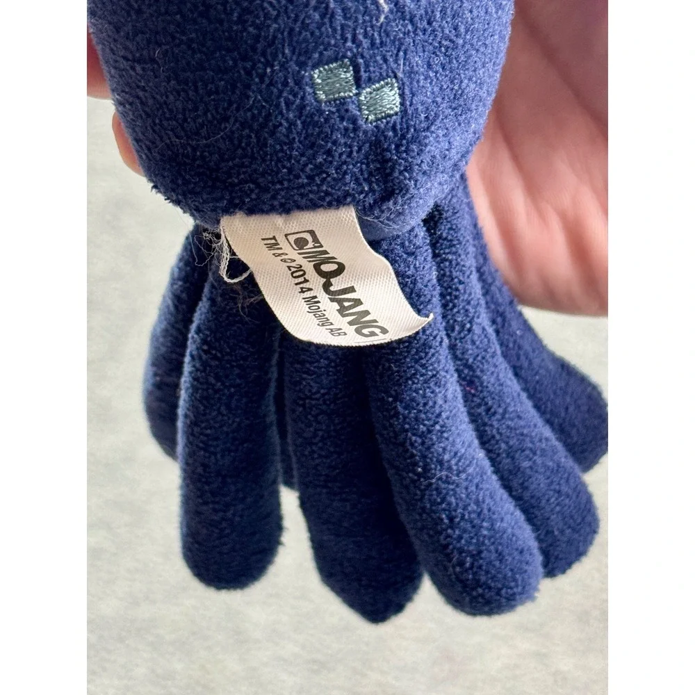 Minecraft Squid Plush Mojang 2014 Navy Blue Pixelated Stuffed Animal Toy 7 Inch
